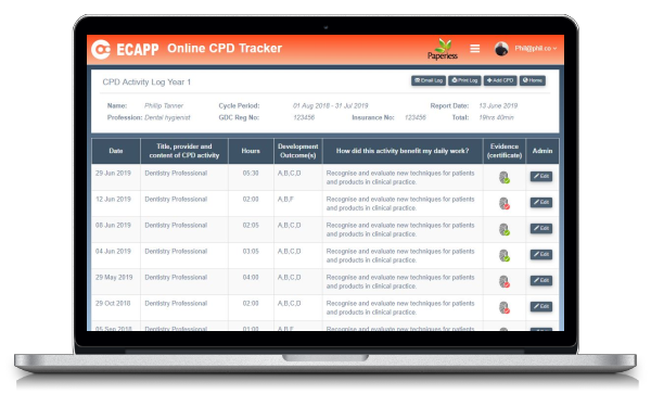 CPD Tracker Online Log